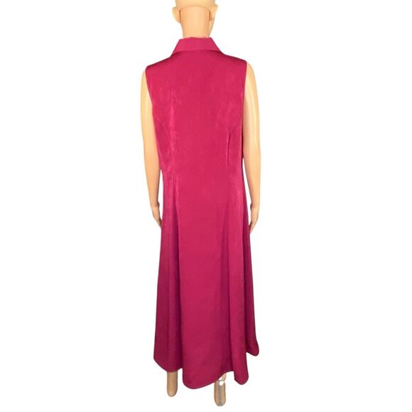 Basic Editions Sleeveless Maxi Dress Womens Size12 Button Down Closure - Picture 3 of 5